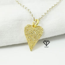 Load image into Gallery viewer, Pave Diamond Heart Charm, 925 Sterling Silver, Pave Diamond Jewelry, Diamond Findings
