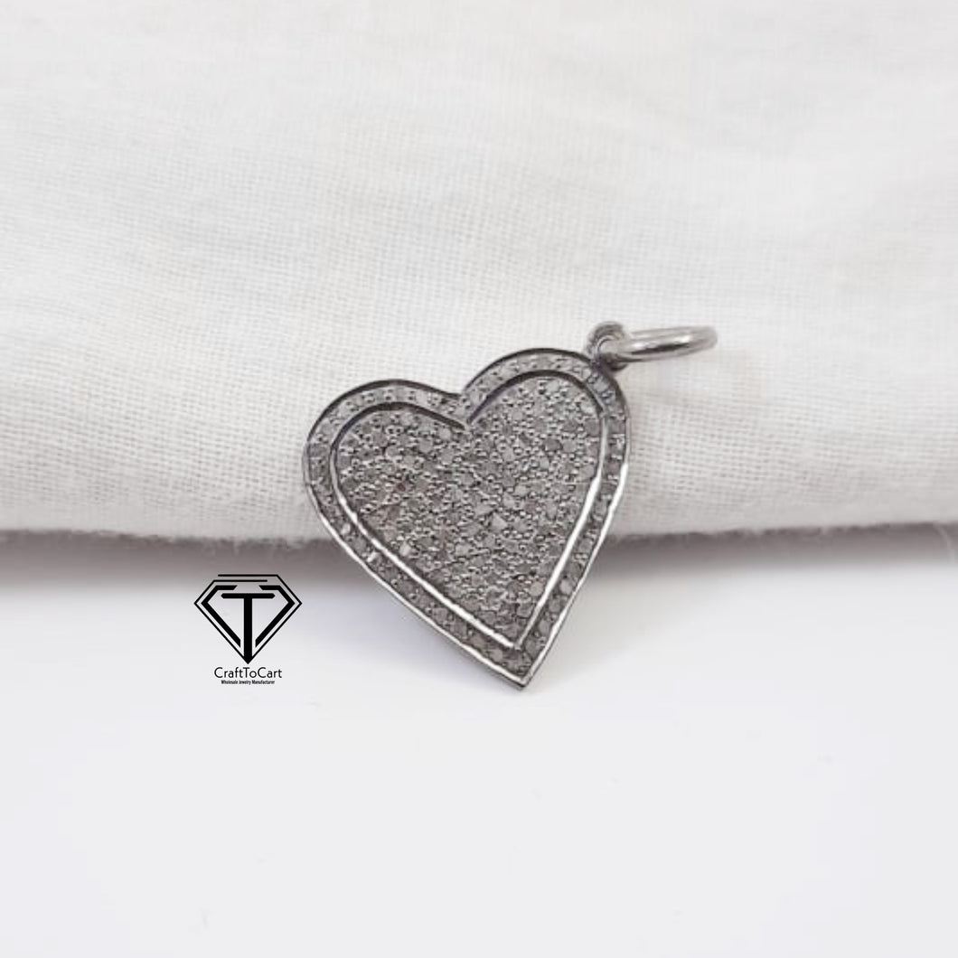 Heart Charm Connector, 925 Sterling Silver Heart Charm Connector, Heart Connector, Charm Findings