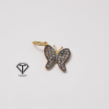 Load image into Gallery viewer, Pave Diamond Butterfly Charm, 925 Sterling Silver, Diamond Findings, Pave Diamond Jewelry
