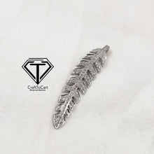 Load image into Gallery viewer, Pave Diamond Leaf Charm, 925 Sterling Silver, Pave Diamond Jewelry, Diamond Findings
