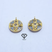 Load image into Gallery viewer, Pave Diamond Round Shape Pendant - Charm Pendant 925 Sterling Vermeil Single Bail Pendant
