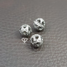 Load image into Gallery viewer, Pave Diamond Silver Ball Bead - 8mm - CraftToCart
