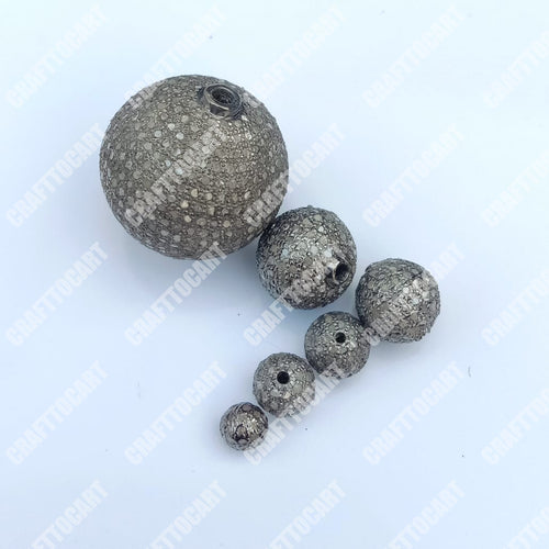 Pave Diamond Round Ball Beads - CraftToCart