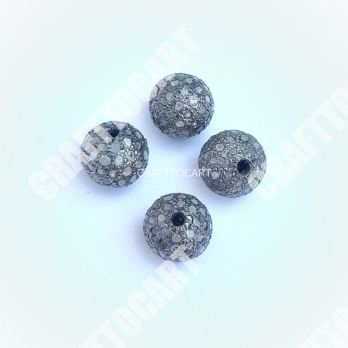Buy Silver Pave Diamond Beads with Poli Diamond- 15.50x13.00mm for Women