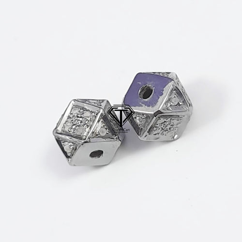 Pave Diamond Cube Beads - CraftToCart