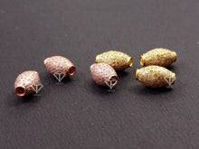 Load image into Gallery viewer, Pave Diamond Designer Oval Beads, Mridanga shaped - CraftToCart
