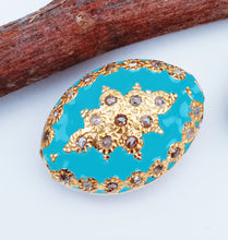 Load image into Gallery viewer, Pave Diamond Stylish Oval Enamel Bead - CraftToCart
