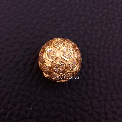 Pave Diamond Soccer/ Football Beads - CraftToCart