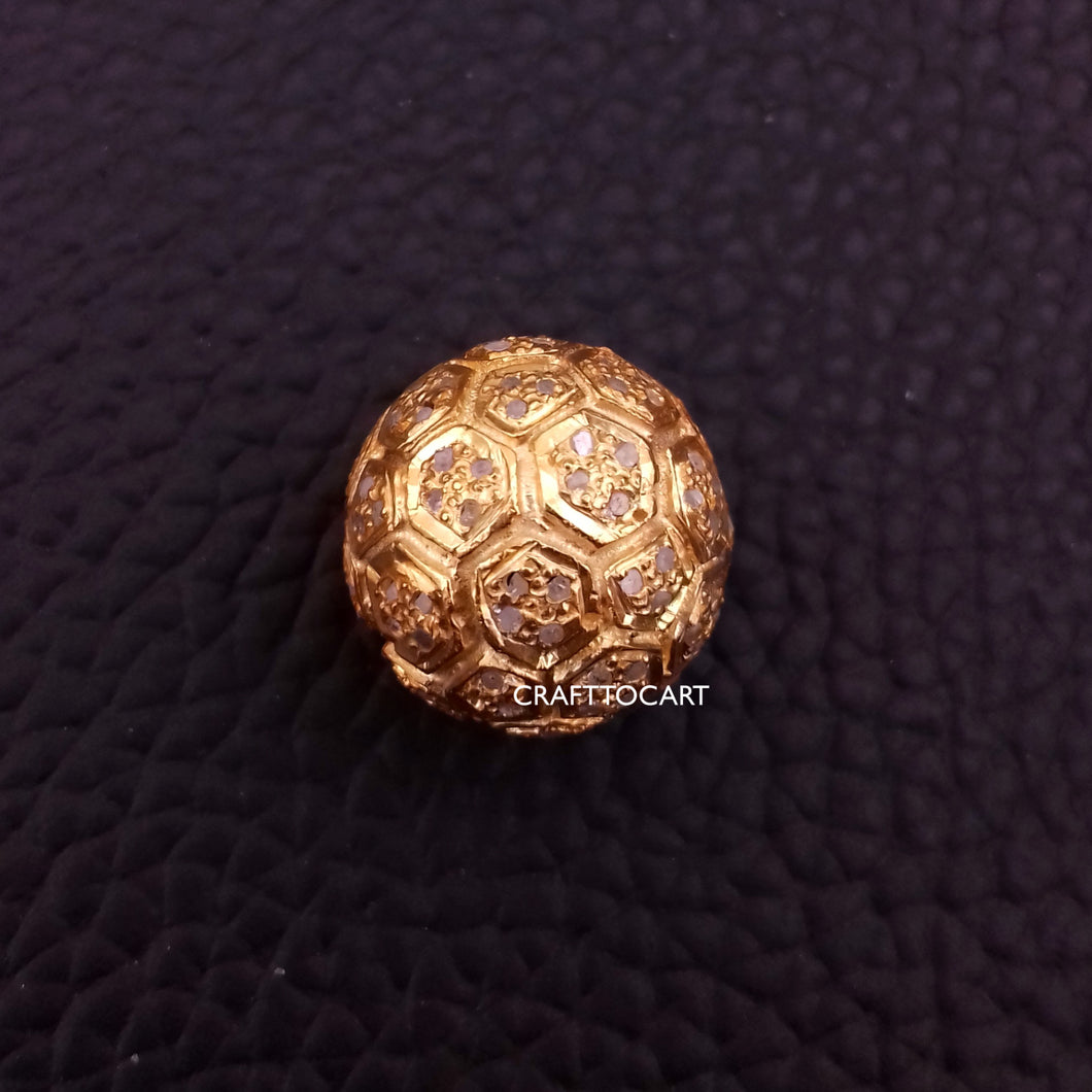 Pave Diamond Soccer/ Football Beads - CraftToCart