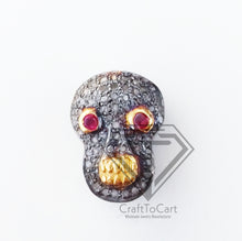 Load image into Gallery viewer, Pave Diamond Skull Bead - CraftToCart
