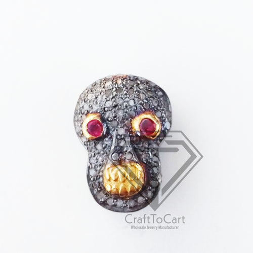 Pave Diamond Skull Bead - CraftToCart