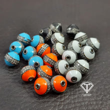 Load image into Gallery viewer, Pave Diamond Enamel Ball Beads - CraftToCart
