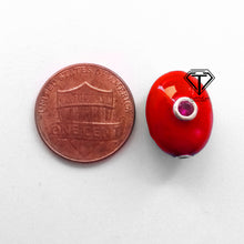 Load image into Gallery viewer, Oval Enamel 925 Sterling Silver Bead With Ruby - CraftToCart
