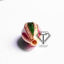 Load image into Gallery viewer, Pave Diamond Two Tone Enamel Bead - CraftToCart
