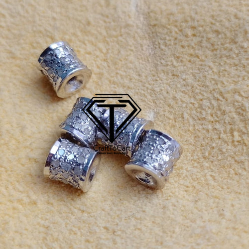 Pave Diamond 3 Line Bead, Pave Diamond Drum Beads - CraftToCart