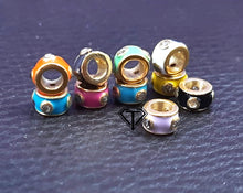 Load image into Gallery viewer, Enamel Ring Beads, Pave Diamond Enamel Round Beads - CraftToCart
