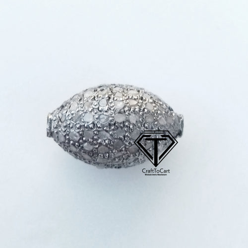 Pave Diamond Oval Beads - CraftToCart