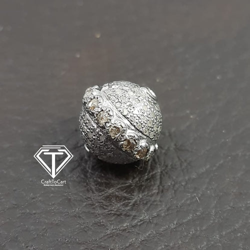 Pave Diamond Ball Beads, Pave Round Ball Beads, Pave Diamond Jewelry, Pave Diamond Beads, Diamond Finding - CraftToCart