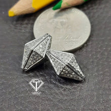 Load image into Gallery viewer, Pave Diamond Hexagonal Bipyramid Beads, Pave Shape Beads, Pave Diamond Jewelry, Pave Diamond Beads, Diamond Finding
