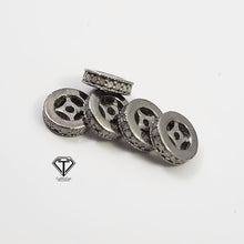 Load image into Gallery viewer, 6mm 8mm Pave Diamond Spacer Single Line Rondelles Wheel Beads
