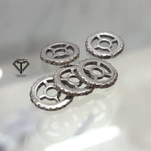 Load image into Gallery viewer, 10mm Pave Rose Cut Diamond Spacer Single Line Rondelles Wheel Beads
