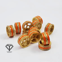 Load image into Gallery viewer, Pave Diamond Wheel Bead, Enamel Wheel Beads
