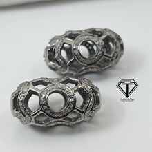 Load image into Gallery viewer, Pave Diamond Designer Oval Bead, Pave Diamond Beads, Pave Findings
