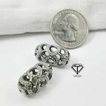 Load image into Gallery viewer, Pave Diamond Designer Oval Bead, Pave Diamond Beads, Pave Findings
