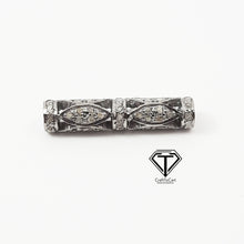 Load image into Gallery viewer, Pave Diamond Cylindrical Tube Beads In 925 Sterling Silver
