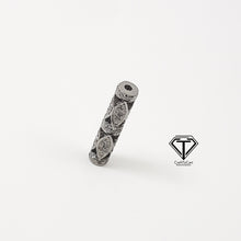 Load image into Gallery viewer, Pave Diamond Cylindrical Tube Beads In 925 Sterling Silver
