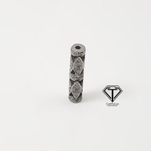 Load image into Gallery viewer, Pave Diamond Cylindrical Tube Beads In 925 Sterling Silver
