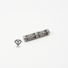 Load image into Gallery viewer, Pave Diamond Cylindrical Tube Beads In 925 Sterling Silver
