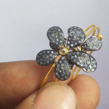 Load image into Gallery viewer, Pave Diamond Flower Earrings - CraftToCart
