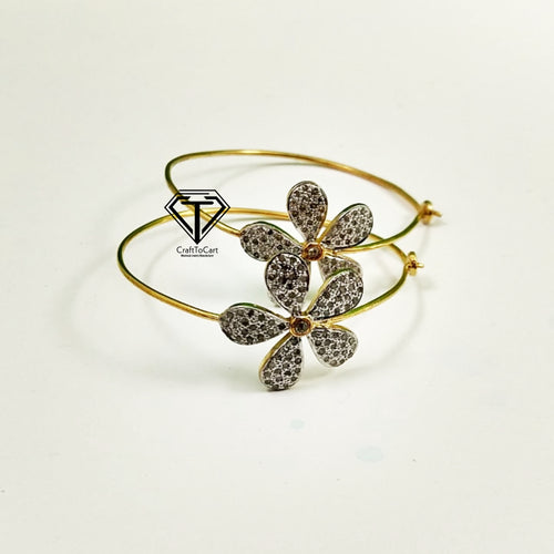 Pave Diamond Flower Earrings - CraftToCart