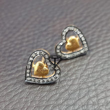 Load image into Gallery viewer, Pave Diamond Heart Shape Earrings - CraftToCart
