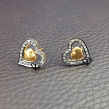 Load image into Gallery viewer, Pave Diamond Heart Shape Earrings - CraftToCart
