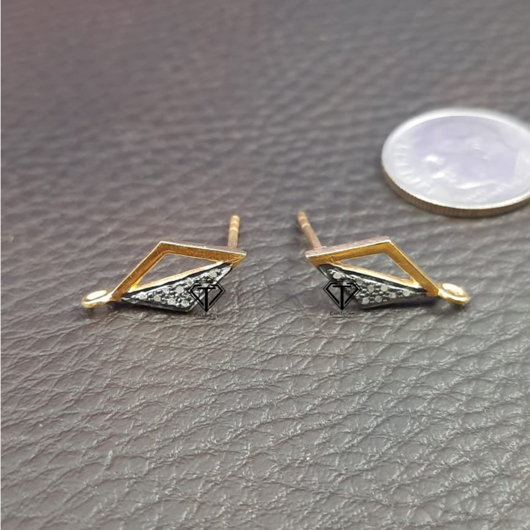 Pave Diamond Rhombus Shape Earrings - CraftToCart