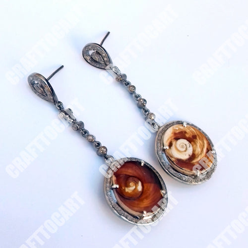 Pave Diamond Seashell Earrings - CraftToCart