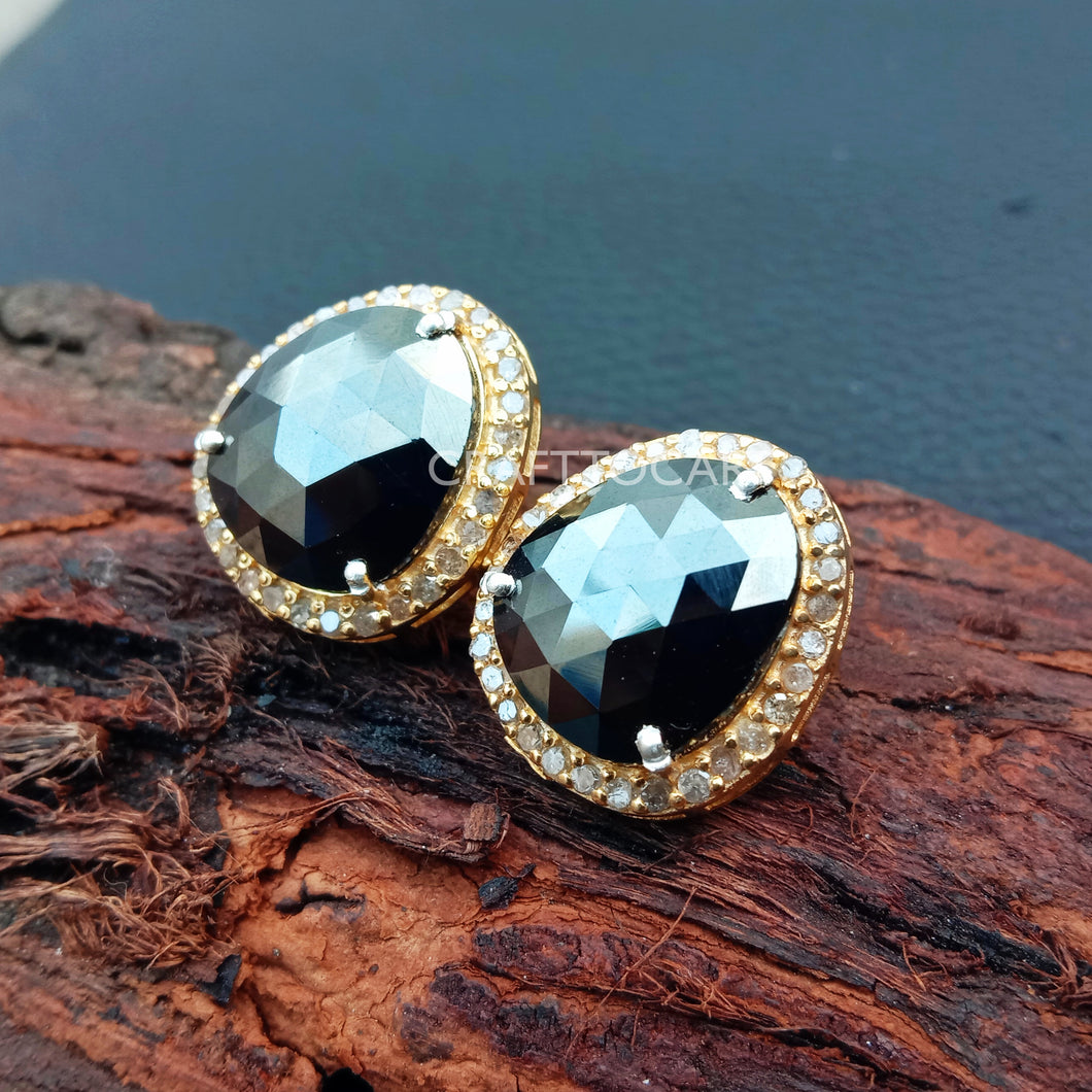 Natural Black Diamond Spinel Earring - CraftToCart