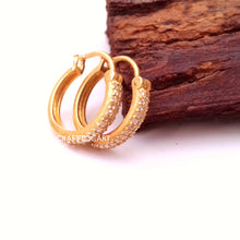 Load image into Gallery viewer, Pave Diamond Round Hoops, Mini Huggie Hoops - CraftToCart
