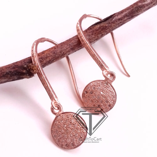 Pave Disc Charm French Hook Earrings - CraftToCart
