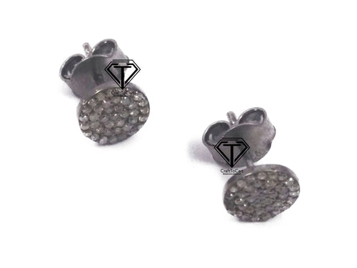 Pave Diamond Stud Earrings - CraftToCart