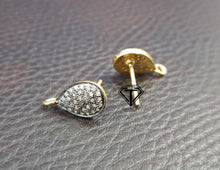 Load image into Gallery viewer, Pave Diamond Tear Drop Stud Earrings - CraftToCart
