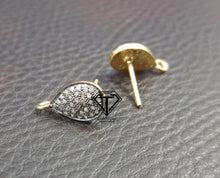 Load image into Gallery viewer, Pave Diamond Tear Drop Stud Earrings - CraftToCart
