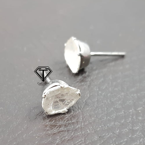 Pave Diamond Polki Stud Earrings - CraftToCart