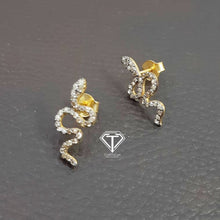 Load image into Gallery viewer, Pave Diamond Snake Stud Earrings, Pave Diamond Earrings - CraftToCart
