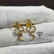 Load image into Gallery viewer, Pave Diamond Snake Stud Earrings, Pave Diamond Earrings - CraftToCart
