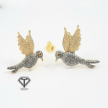 Load image into Gallery viewer, Pave Diamond Bird Stud Earrings, Pave Diamond Bird Earrings, Pave Diamond Jewelry
