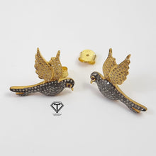 Load image into Gallery viewer, Pave Diamond Bird Stud Earrings, Pave Diamond Bird Earrings, Pave Diamond Jewelry
