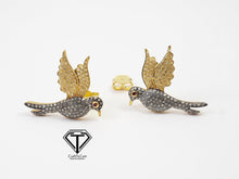 Load image into Gallery viewer, Pave Diamond Bird Stud Earrings, Pave Diamond Bird Earrings, Pave Diamond Jewelry
